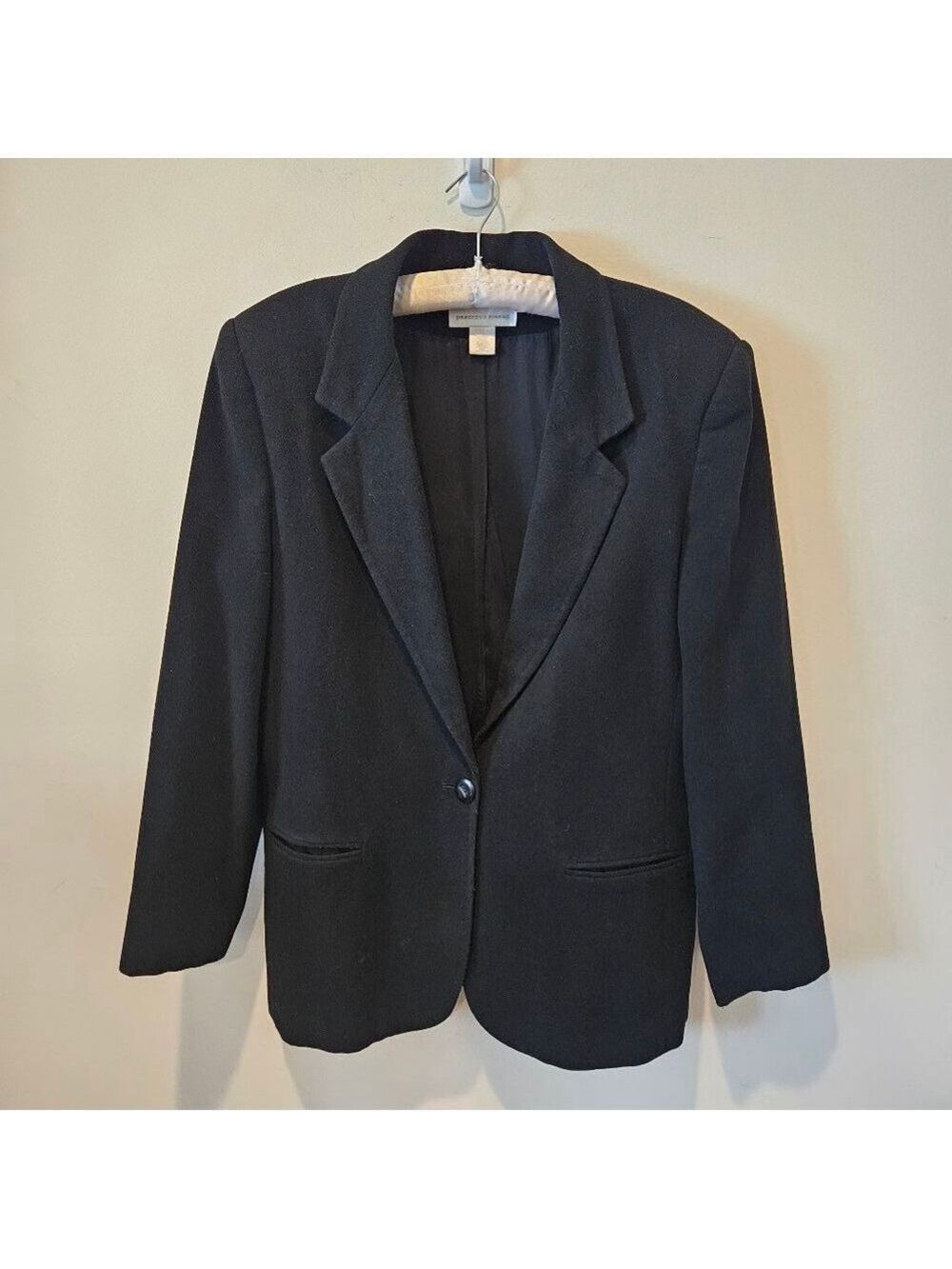 Cashmere & Wool Women's Precious Fibers Blend Blazer Suit Jacket, Size L, Black